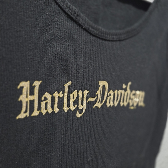 Harley-Davidson Black Tank Top with Gold Logo - Picture 2 of 4